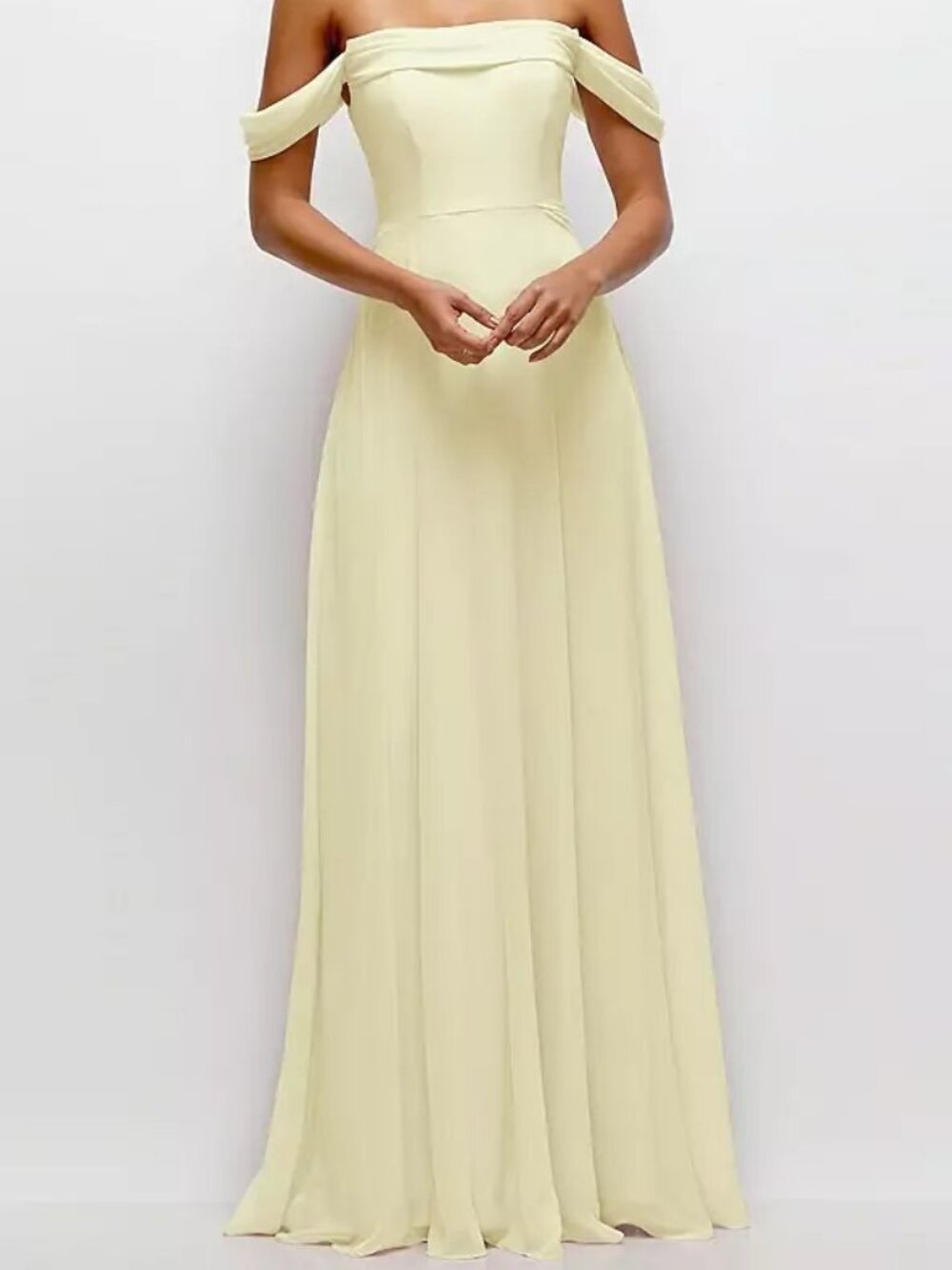 Dessy Butter Yellow Bridesmaid Dress